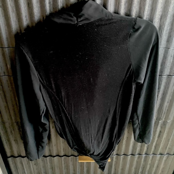 Black Blouse Deep V Bodysuit - Picture 2 of 2